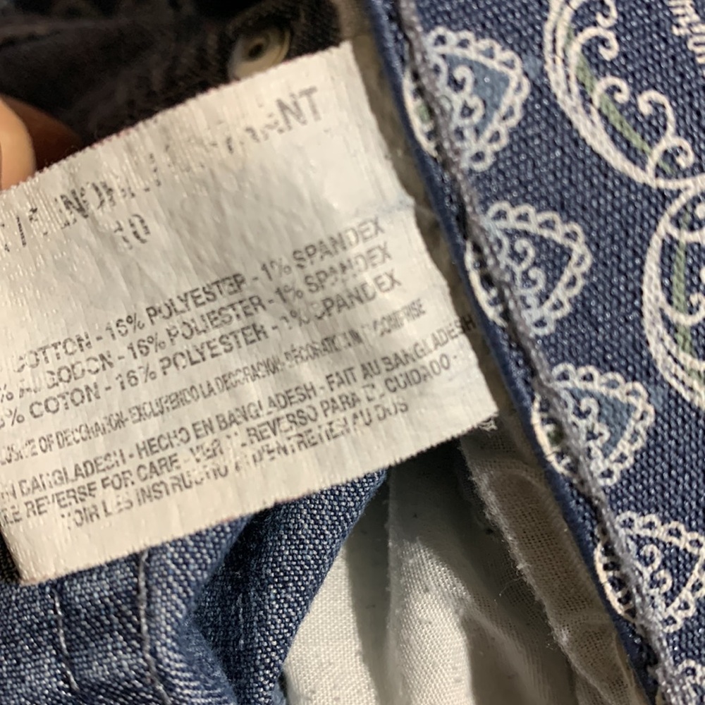 Bandolino Jeans Capris/Ankle Pants 10 Blue Straight Cotton Blend Flap Pockets - Picture 13 of 16